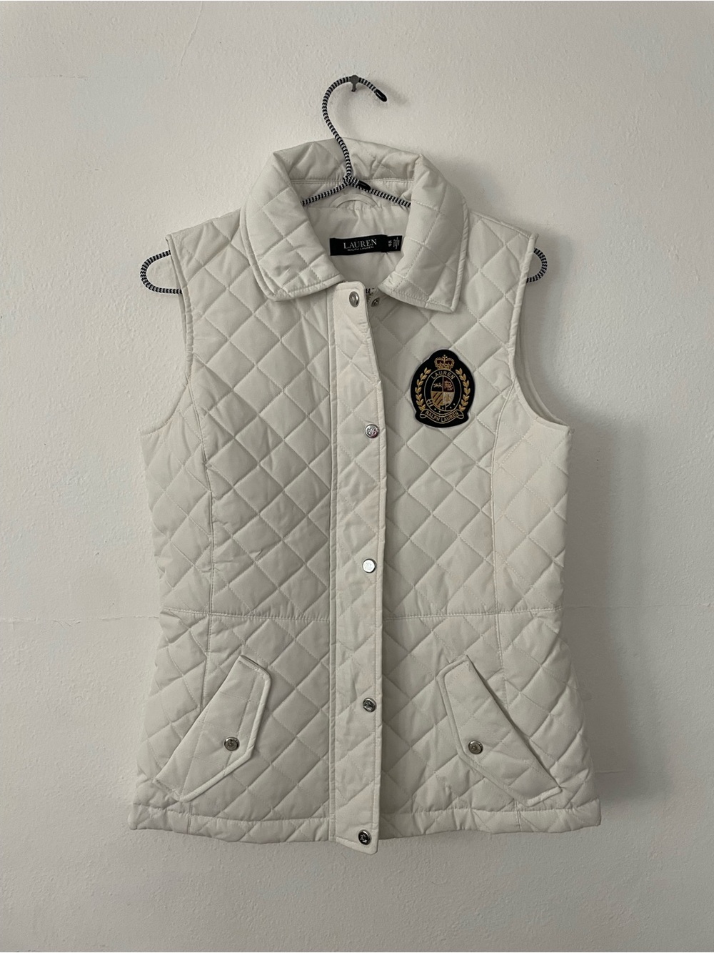 Ralph Lauren Cream Quilted Button-Front Vest
